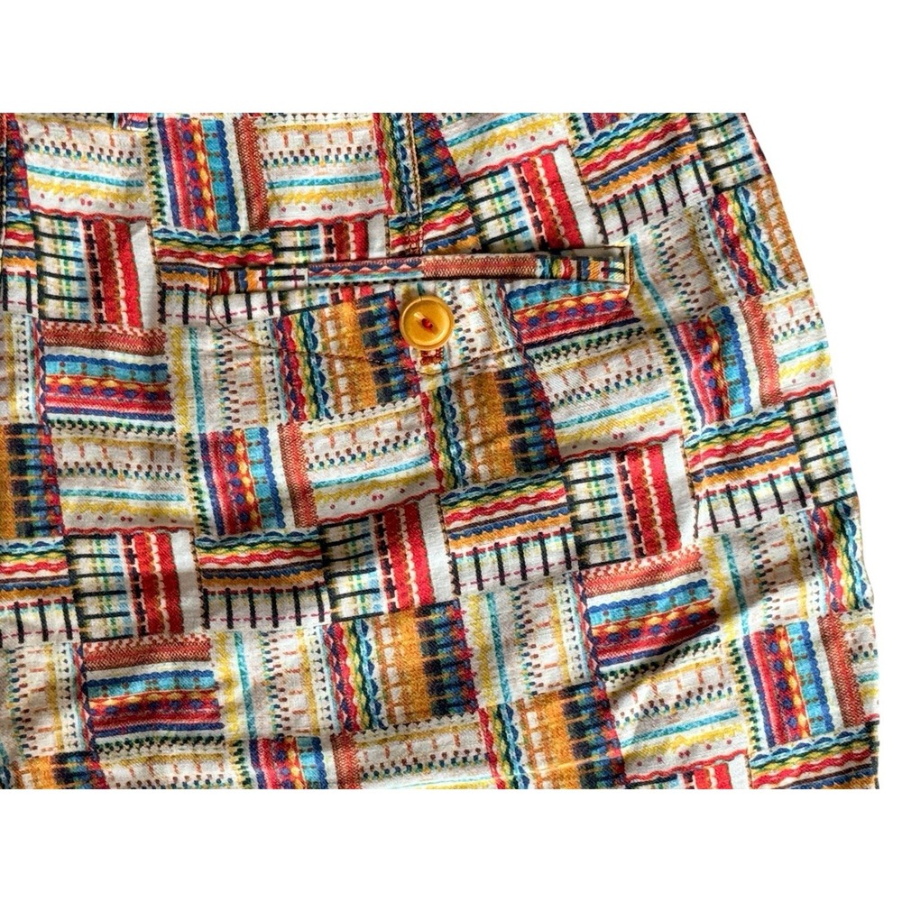 Robert Graham Classic Yates Shorts Men 38 Patchwork Print Linen Cotton Resort - Picture 11 of 15